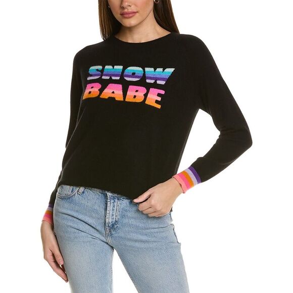 Scott & Scott London Womens  Snow Heart Cashmere Sweater, Black - Picture 1 of 3